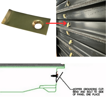 Copper clips for the raised floor